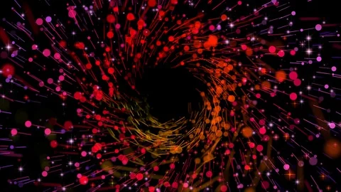Colored Spiral Particles and Elements Stock Footage 103514998