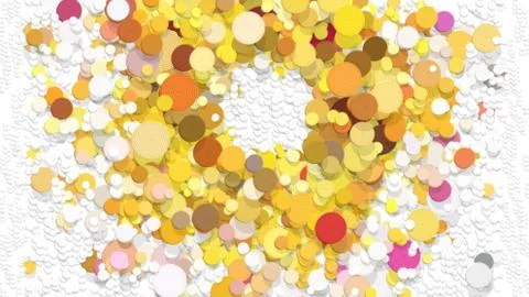 Colored spirals forming a central circle with depth effect Stock Illustration