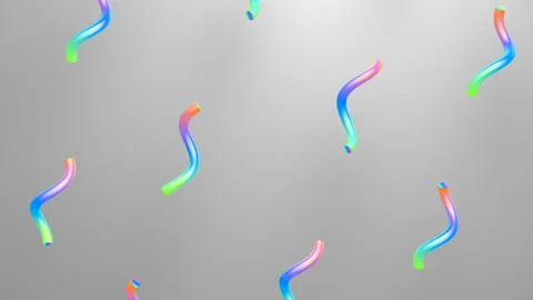 Colored spirals on a gray background.Seamless abstract 3d rendering of geometric Stock Footage 94969687