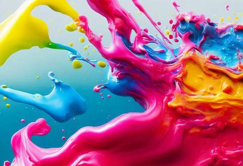 Colored splashes in abstract shape Illustrazione stock