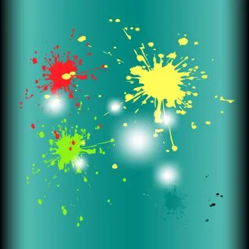 Colored splashes in abstract shape isolated background Stock Illustration