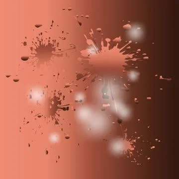 Colored splashes in abstract shape, isolated on brown background Illustrazione stock