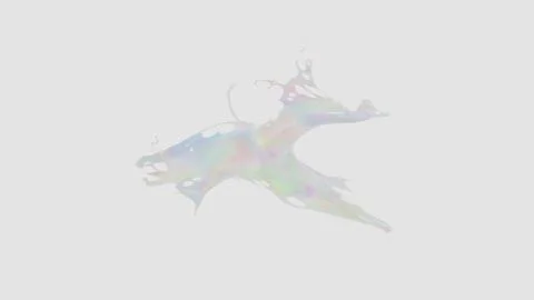 Colored splashes in abstract shape, isolated on white background. 3d rendering. Stock Illustration