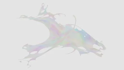 Colored splashes in abstract shape, isolated on white background. 3d rendering. Stock Illustration