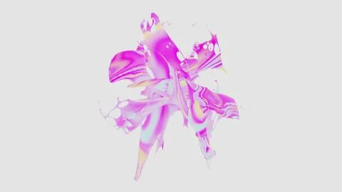 Colored splashes in abstract shape, isolated on white background. 3d rendering. Stock Illustration