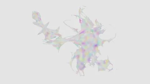 Colored splashes in abstract shape, isolated on white background. 3d rendering. Stock Illustration