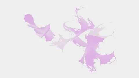 Colored splashes in abstract shape, isolated on white background. 3d renderin Stock Illustration