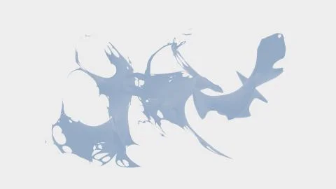 Colored splashes in abstract shape, isolated on white background. 3d rendering. Stock Illustration