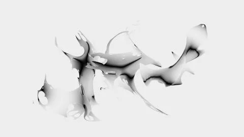 Colored splashes in abstract shape, isolated on white background. 3d rendering. Stock Illustration