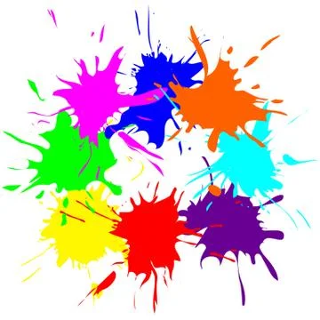 Colored splashes in abstract shape. vector illustration Stock Illustration