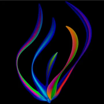 Colored splashes on a black background Stock Illustration