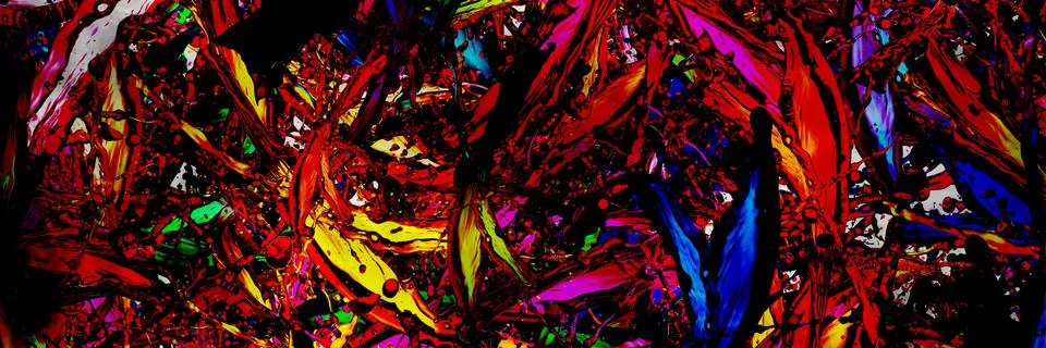 Colored splashes panoramic Stock Illustration