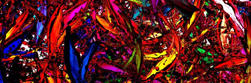 Colored splashes panoramic Stock Illustration