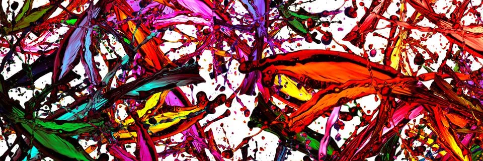 Colored splashes panoramic Stock Photos