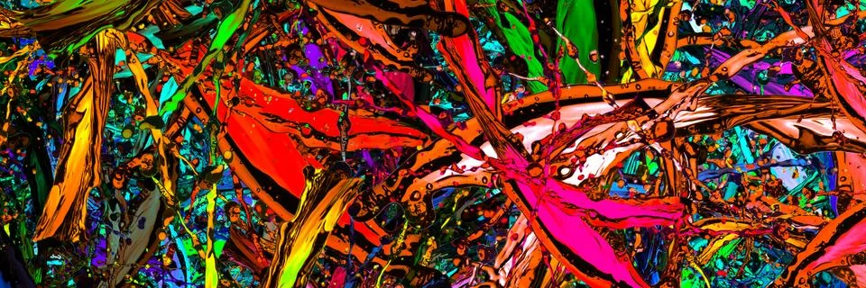 Colored splashes panoramic Stock Photos
