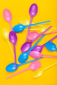 Colored spoons Stock Photos