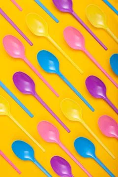 Colored spoons Stock Photos