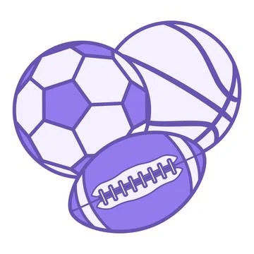 Colored Sport Icon. Vector Illustration. Basketball and Football Balls. Spo.. Stock Illustration