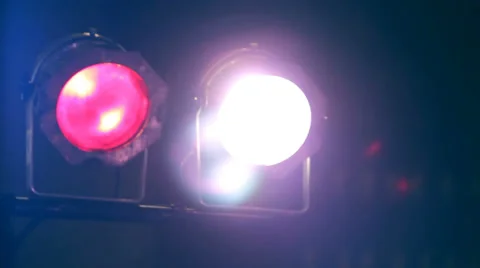 Colored Spot Lights Flashing Stock Footage 32420057