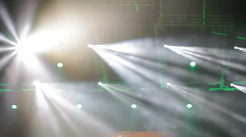 Colored spotlights and smoke Stock Footage 56973721