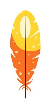 Colored spotted decorative feather isolated on white Stock Illustration