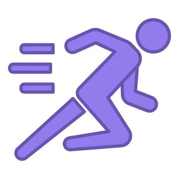 Colored Sprint Icon. Vector Icon of a Fast Running Man. Sport competitions 库存插图