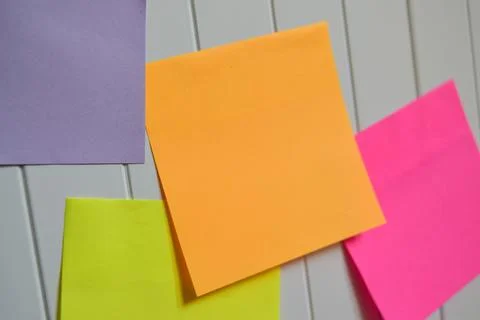 Colored square memo notes Stock Photos