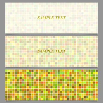 Colored square pattern banner background set イラスト素材