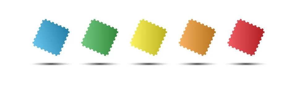 Colored squares with broken square edges. Stock Illustration