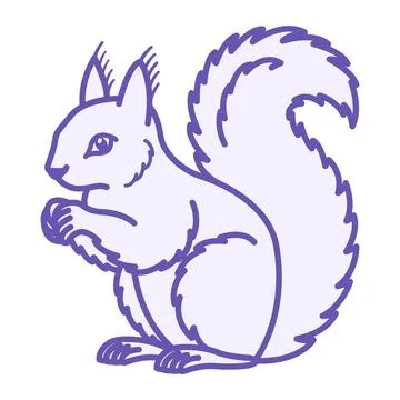 Colored Squirrel Icon. Vector Illustration. Mammal, Rodent, Forest Animal. .. Stock Illustration