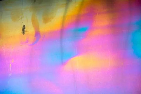 Colored stains on iron surface. The interference of light. Background Stock Photos