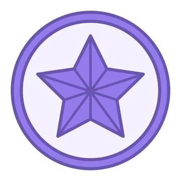 Colored Star Icon. Vector Illustration. Star in Circle. Award, Badge, Troph.. Stock Illustration