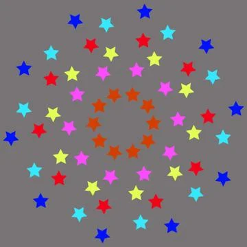 Colored stars on gray background Stock Illustration