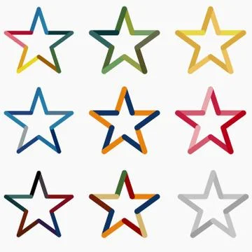 Colored Stars vector Stock Illustration
