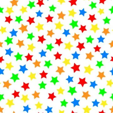 Colored stars on white seamless pattern background Stock Illustration