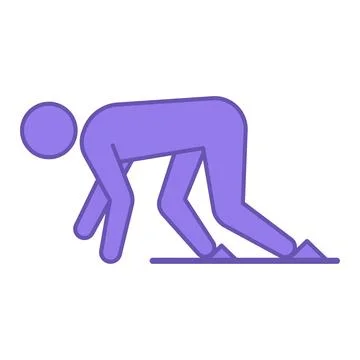 Colored Starting Block Icon. Vector Illustration. Device for Supporting Spr.. Stock Illustration