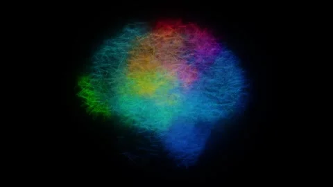 Colored Static Wave Patterns Brain Stock Footage 280076330