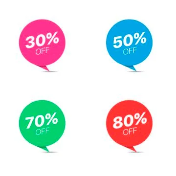 Colored sticker set Stock Illustration