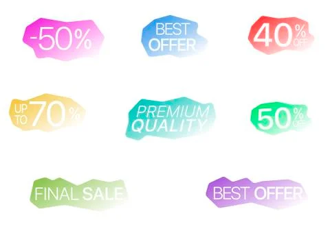 Colored sticker set Stock Illustration