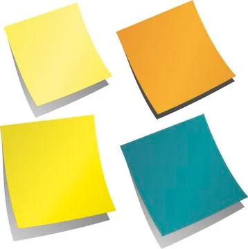 Colored stickers memo reminder Stock Illustration