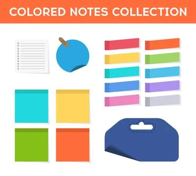 Colored sticky notes vector collection Illustrazione stock