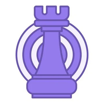 Colored Strategy Icon. Vector Icon of Goal and Chess Piece. Business Manage.. Stock Illustration