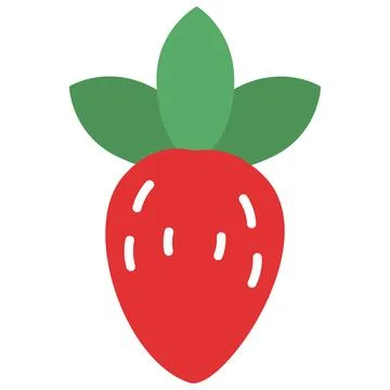 Colored strawberry flat icon isolated on white Stock Illustration
