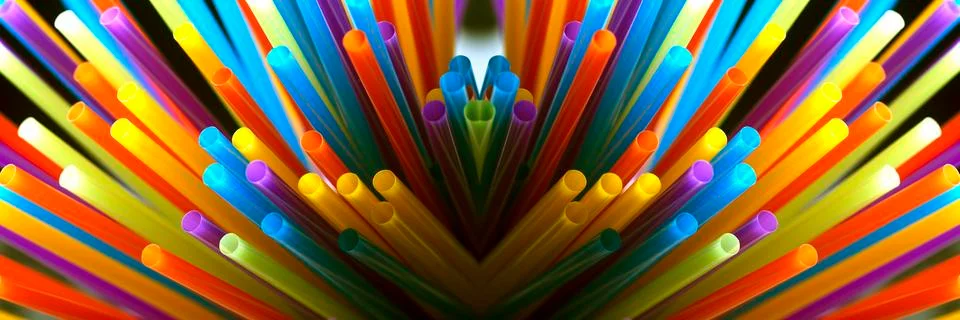 Colored straws for drinks Stock Photos