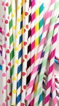 Colored straws Stock Photos