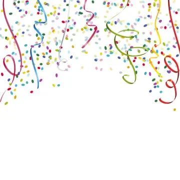 Colored streamers and confetti background Stock Illustration