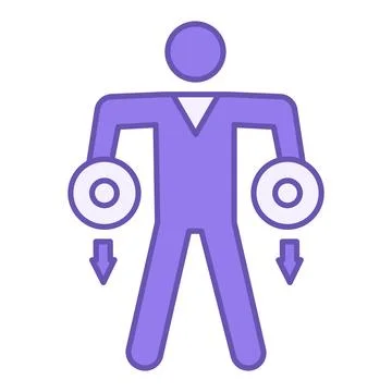 Colored Strength Training Icon. Vector Illustration. Athlete Doing Exercise.. 스톡 일러스트