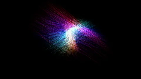 Colored strings isolated on a black background. Abstract moving footage Stock Footage 126022172