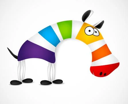 Colored striped zebra. Vector Illustrazione stock