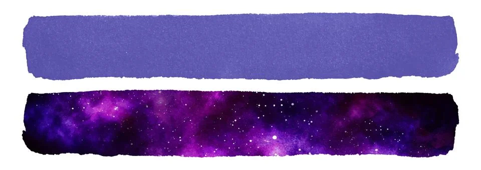 Colored strokes of paint. Vector design elements with purple and very peri Stock Illustration